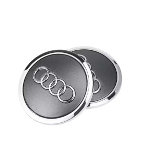 4pcs 69mm / 54mm Audi Hub Caps 4B0601170A - Grey & Silver Ring Centers