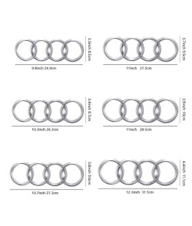 Audi Grille Rings Emblem Abzeichen - Silber Schwarz ABS Außen Styling Vorne / Hinten