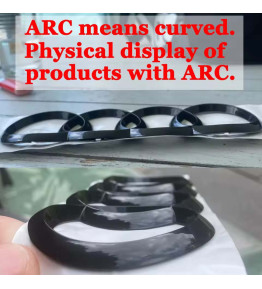 Audi Grille Rings Emblem Badge – Silver Black ABS Exterior Styling Front / Rear