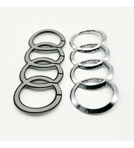 Audi Grille Rings Emblem Badge – Silver Black ABS Exterior Styling Front / Rear