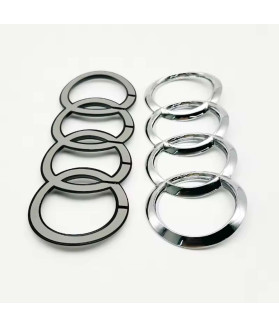 Audi Grille Rings Emblem Badge – Silver Black ABS Exterior Styling Front / Rear