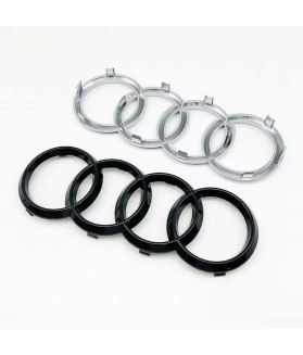 Audi Grille Rings Emblem Abzeichen - Silber Schwarz ABS Außen Styling Vorne / Hinten