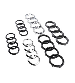 Audi Grille Rings Emblem Badge – Silver Black ABS Exterior Styling Front / Rear