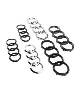 Audi Grille Rings Emblem Badge – Silver Black ABS Exterior Styling Front / Rear