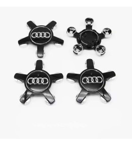 135mm / 59mm Lot de 4 Audi Cache-Moyeux Étoile 4F0601165N - Noir Brillant Centres de Roue