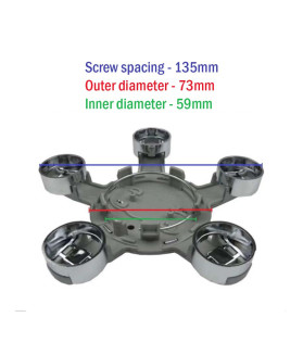 135mm / 59mm Lot de 4 Audi Cache-Moyeux Étoile 4F0601165N - Argent Classique Centres de Roue