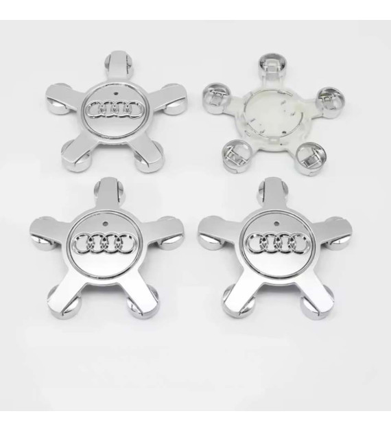 4 Stk. 135mm / 59mm Audi Stern Nabendeckel 4F0601165N - Silber Original Felgendeckel