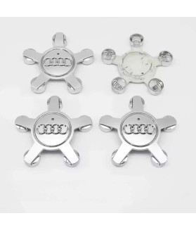 4pcs 135mm / 59mm Audi Star Hub Caps 4F0601165N - Classic Silver Center Set
