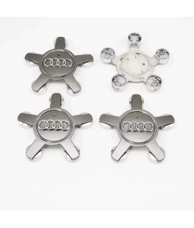 4 Stk. 135mm / 59mm Audi Stern Nabendeckel 4F0601165N - Grau Titan Felgendeckel