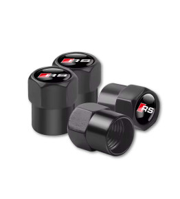 Lot de 4 Bouchons de Valve Audi RS Series - Noir et Argent Style Performance