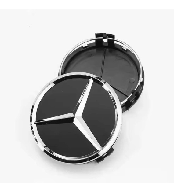 75mm / 70mm Lot de 4 Mercedes Cache-Moyeux - Noir Mat Style Furtif Centres de Roue