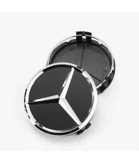 75mm / 70mm Lot de 4 Mercedes Cache-Moyeux - Noir Mat Style Furtif Centres de Roue