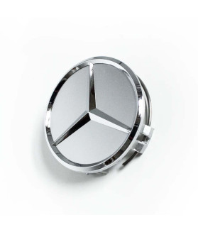 4pcs 75mm / 70mm Mercedes Hub Caps - Matte Satin Silver Wheel Centers