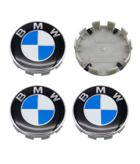 4 Stk. 68mm / 65mm BMW Nabendeckel 36136783536 - Klassisch Blau/Weiß Felgendeckel