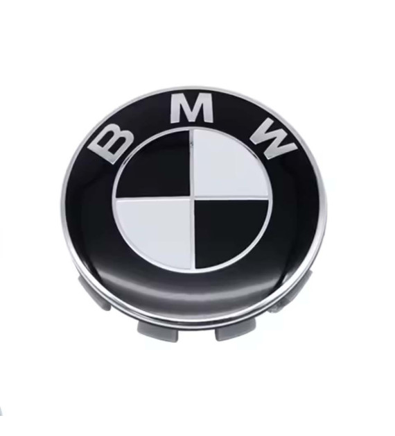 4 Stk. 68mm / 65mm BMW Nabendeckel 36136768640 - Schwarz & Weiß Design Felgendeckel