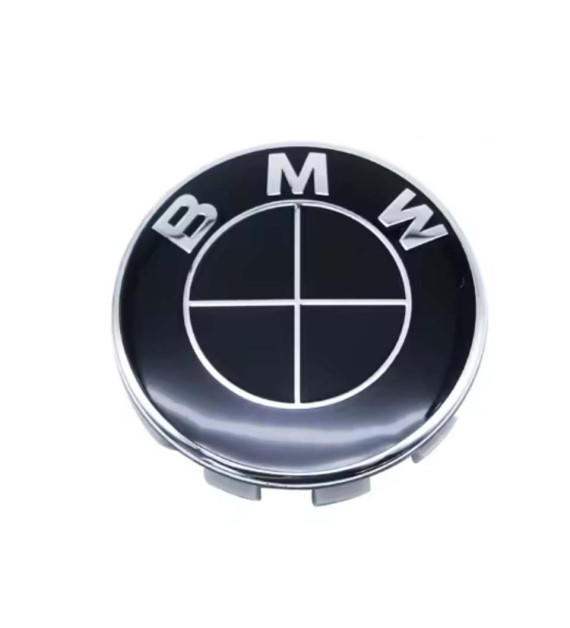 4 Stk. 68mm / 65mm BMW Nabendeckel 36136768640 - Komplett Schwarz Glänzend Felgendeckel