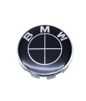 4 Stk. 68mm / 65mm BMW Nabendeckel 36136768640 - Komplett Schwarz Glänzend Felgendeckel