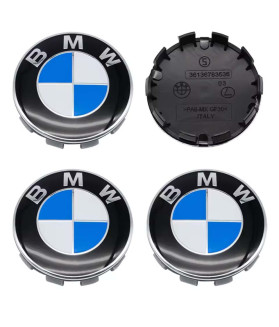 4 Stk. 56mm / 53.5mm BMW Nabendeckel - Blau/Weiß für G-Baureihe