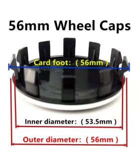 4pcs 56mm / 53.5mm BMW Hub Caps - Stealth Full Black G-Series Fit