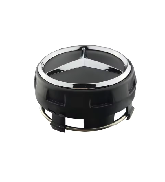 4pcs 75mm / 70mm Mercedes Hub Caps A0004000900 - Stealth Matte Black Centers
