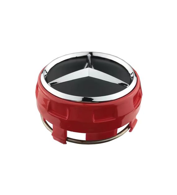 4 Stk. 75mm / 70mm Mercedes Nabendeckel A0004000900 - Rot Sport Felgendeckel