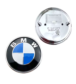 2 Stk. BMW Emblem 74mm, 82mm - Motorhaube & Heckklappe Blau/Weiß 51148132375