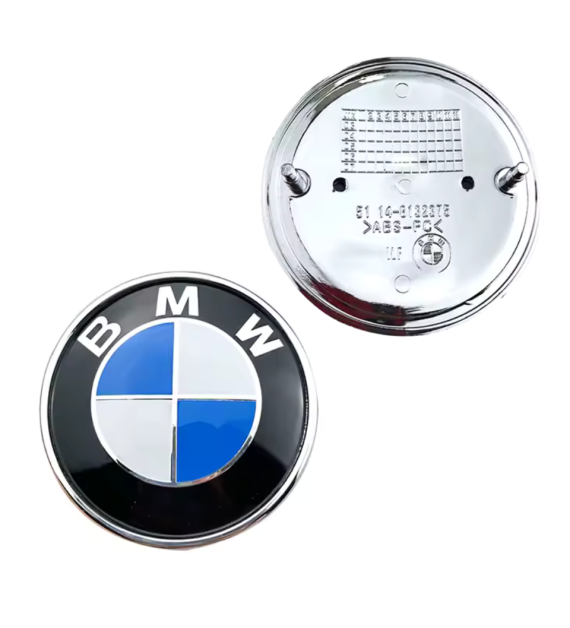 2 Stk. BMW Emblem 74mm, 82mm - Motorhaube & Heckklappe Blau/Weiß 51148132375