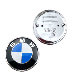 2 Stk. BMW Emblem 74mm, 82mm - Motorhaube & Heckklappe Blau/Weiß 51148132375