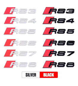 3D ABS Audi RS Heckemblem - RS3 RS4 RS5 RS6 RS7 RS8 Kofferraum Aufkleber