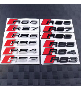 Emblème de Coffre Audi RS 3D ABS - Sticker RS3 RS4 RS5 RS6 RS7 RS8