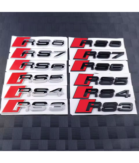 3D ABS Audi RS Trunk Emblem - RS3 RS4 RS5 RS6 RS7 RS8 Tailgate Sticker