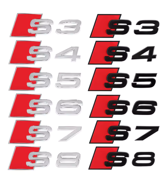 Emblème de Coffre Audi S 3D ABS - Sticker S3 S4 S5 S6 S7 S8
