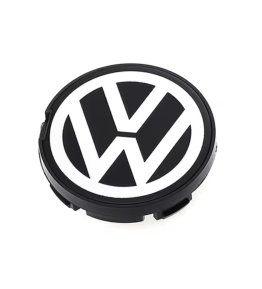 4 Stk. 55mm / 52mm VW Nabendeckel 6N0601171 - Schwarz & Chrom Felgendeckel