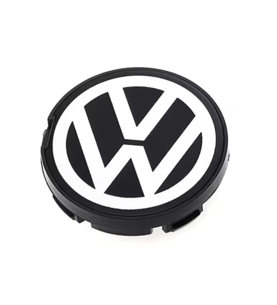 4 Stk. 55mm / 52mm VW Nabendeckel 6N0601171 - Schwarz & Chrom Felgendeckel