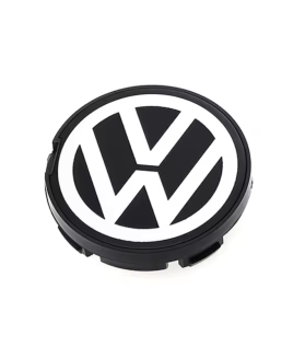 4 Stk. 55mm / 52mm VW Nabendeckel 6N0601171 - Schwarz & Chrom Felgendeckel