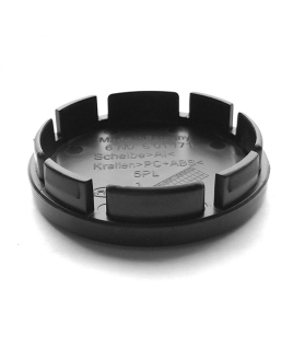 4pcs 55mm / 52mm VW Hub Caps 6N0601171 - Gloss Black & Chrome Wheel Centers