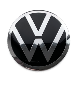 VW Wheel Center Cap Emblems - Silver & Black Metal Stickers (40mm-90mm) | 4pcs