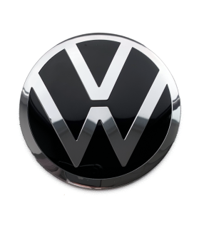 Emblèmes de Centre de Roue VW - Autocollants Métal Argent et Noir (40mm-90mm) 4 articles