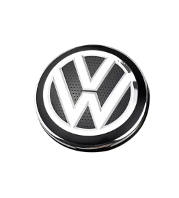 4 Stk. 65mm / 55mm VW Nabendeckel 5G0601171 - Schwarz & Chrom Felgendeckel