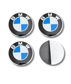 4pcs BMW Classic Blue and White Wheel Center Stickers (56mm 60mm 65mm 70mm)