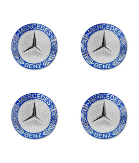 4er Set Blau Lorbeerkranz Mercedes Benz Embleme Felgendeckel Nabenkappen Logo Aufkleber 56-75mm