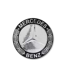 4pcs Black Laurel Wreath Mercedes Benz Emblems Wheel Center Rim Cover Logo Stickers 56-75mm