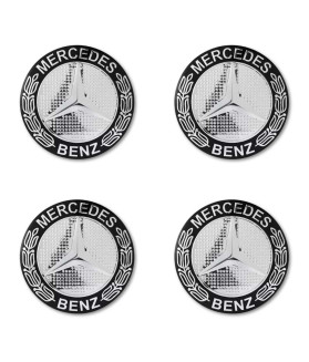 4er Set Schwarz Lorbeerkranz Mercedes Benz Embleme Felgendeckel Nabenkappen Logo Aufkleber 56-75mm