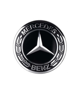 4pcs Full Black Laurel Mercedes Benz Emblems Wheel Center Rim Cover Logo Stickers 56-75mm
