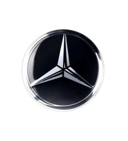 4pcs Black & Silver Star Mercedes Benz Emblems Wheel Center Rim Cover Logo Stickers 56-75mm