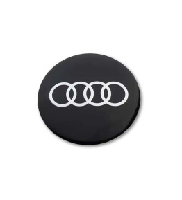 4er Set Audi Felgenembleme Schwarz & Silber - 56mm 60mm 65mm Metall Aufkleber