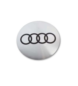4er Set Audi Felgenembleme Silber & Schwarz - 56mm 60mm 65mm Metall Aufkleber
