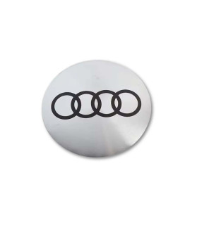 4er Set Audi Felgenembleme Silber & Schwarz - 56mm 60mm 65mm Metall Aufkleber