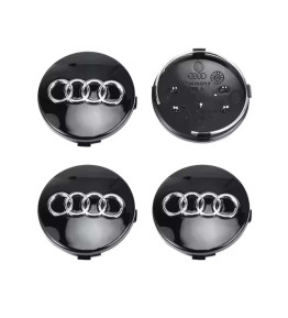 4 Stk. 60mm / 58mm Audi Nabendeckel 4B0601170 - Schwarz Felgendeckel