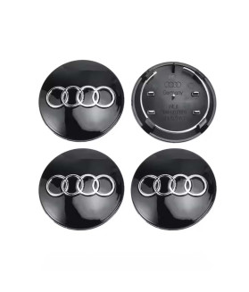 4pcs 68mm / 57mm Audi Wheel Hub Caps 8D0601170 - Gloss Black Centers